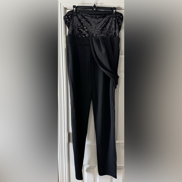Elegant Black Sequin Jumpsuit - Picture 2 of 3